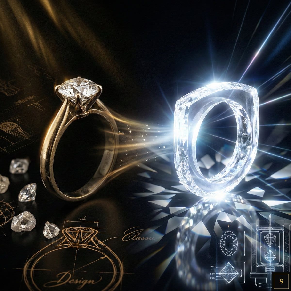 The vision of single-crystal diamond ring - transforming raw crystal into wearable art