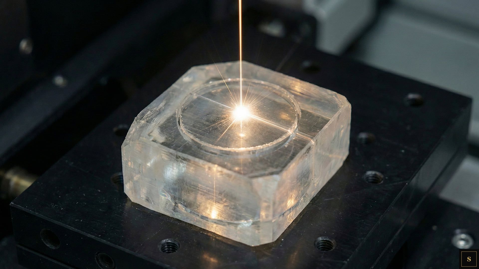 Solid diamond ring being shaped on precision grinding wheel