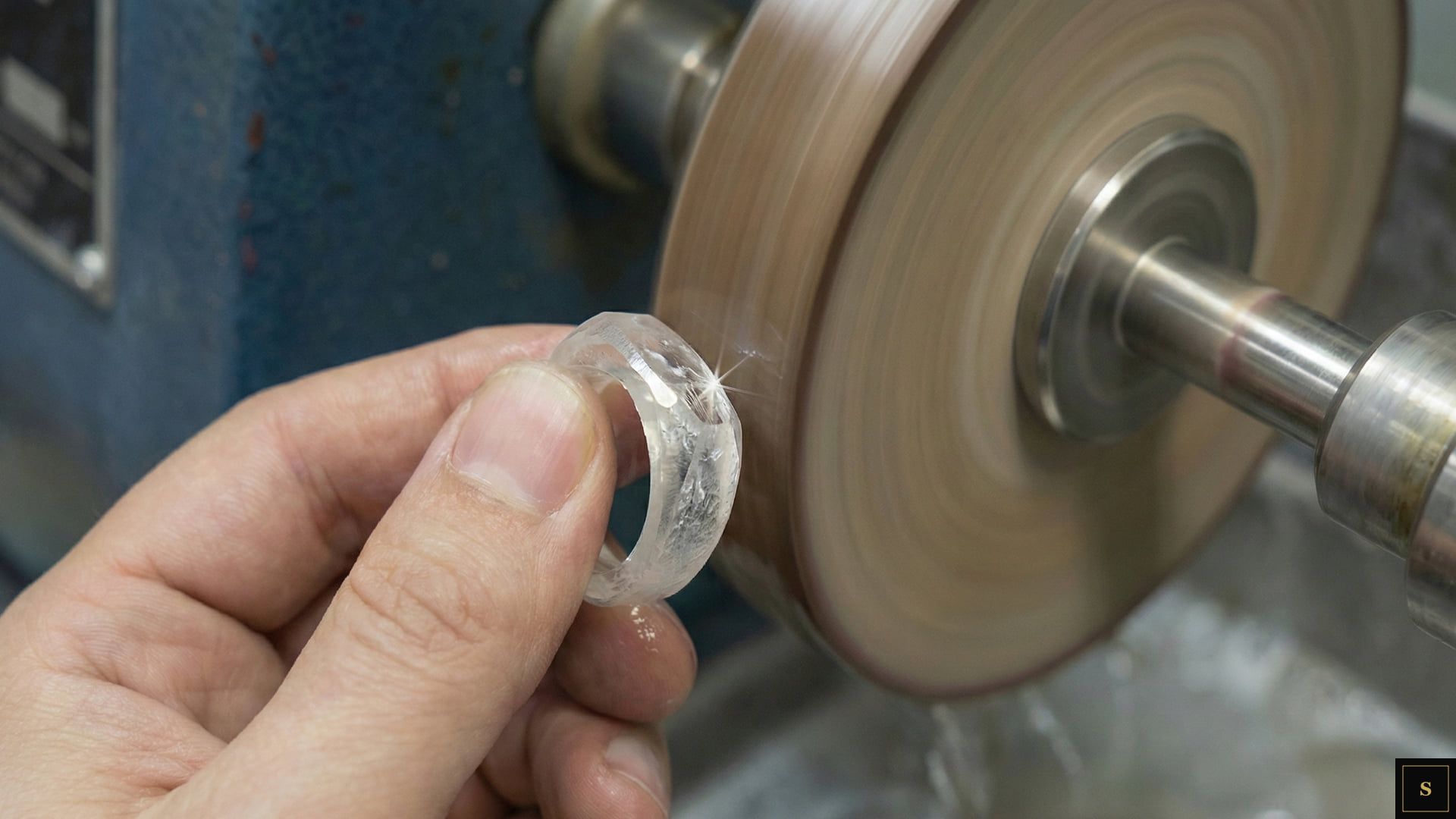 Cutting 118+ precision facets into solid single-crystal diamond ring